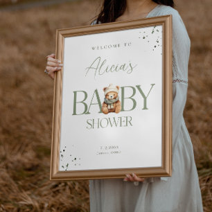 We kunnen bijna wachten Baby shower welkom Poster