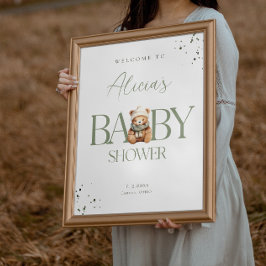 We kunnen bijna wachten Baby shower welkom Poster