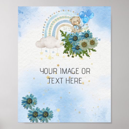 We kunnen bijna wachten beary boho regenboog Blank Poster (Voorkant)