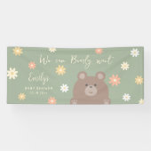 We kunnen bijna wachten Beary Schattige Baby showe Spandoek (Horizontaal)