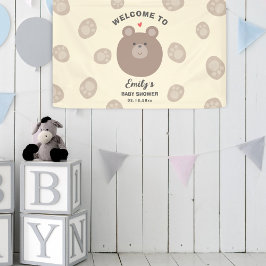 We kunnen bijna wachten Beary Schattige Baby showe Spandoek
