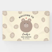 We kunnen bijna wachten Beary Schattige Baby showe Spandoek (Horizontaal)