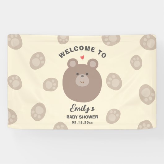 We kunnen bijna wachten Beary Schattige Baby showe Spandoek (Horizontaal)