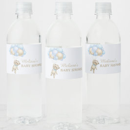 We kunnen bijna wachten blauw ballon waterflesetik waterfles etiket