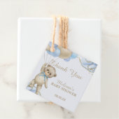 We kunnen bijna wachten blauwe ballon dank je bedankjes labels (In situ)