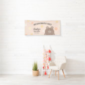 We kunnen bijna wachten bloemenmeisje Baby shower  Spandoek (Insitu)