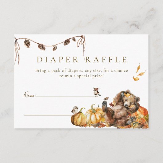 We kunnen bijna wachten Herfst Forest Baby shower  Informatiekaartje (Voorkant)