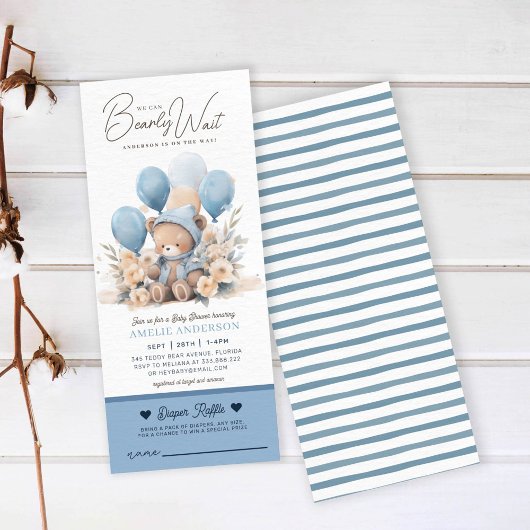 We kunnen bijna wachten jongen Baby shower luier l Kaart