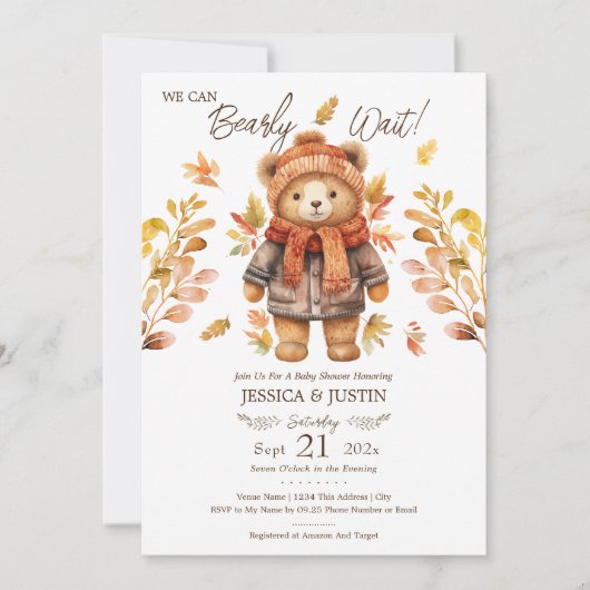 We kunnen bijna wachten laat Baby shower Kaart (Voorkant)