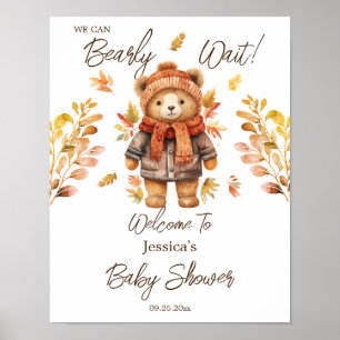 We kunnen bijna wachten laat Baby shower Poster