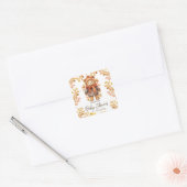 We kunnen bijna wachten laat Baby shower Vierkante Sticker (Envelop)