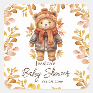 We kunnen bijna wachten laat Baby shower Vierkante Sticker