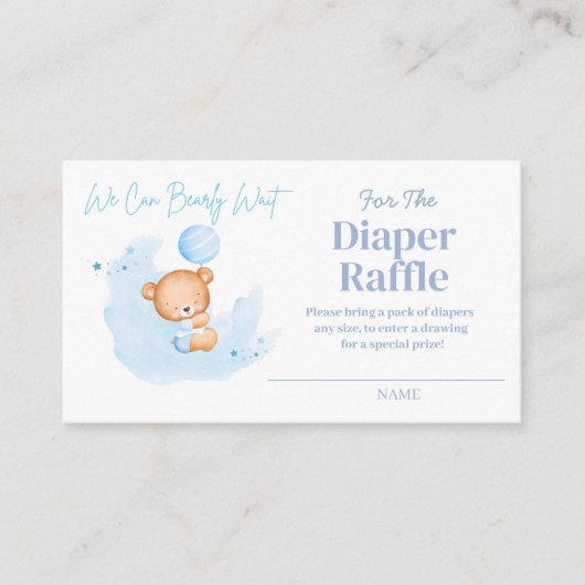 We kunnen bijna wachten luier Raffle behuizing Kaa Informatiekaartje (Voorkant)