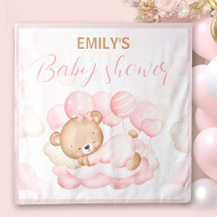 We kunnen bijna wachten meisje Baby shower achterg Wandkleed