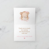 We kunnen bijna wachten meisje Baby shower dank u  Bedankkaart (Binnen)