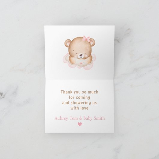 We kunnen bijna wachten meisje Baby shower dank u  Bedankkaart (Binnen)