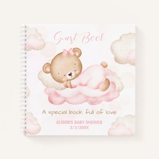 We kunnen bijna wachten meisje Baby shower gastenb Notitieboek (Voorkant)