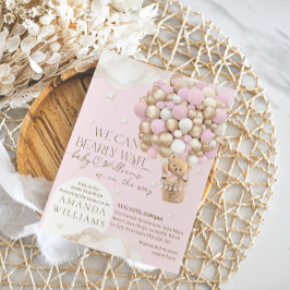 We kunnen bijna wachten meisje Baby shower Kaart