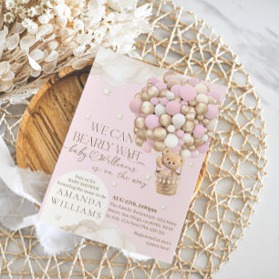 We kunnen bijna wachten meisje Baby shower Kaart