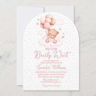 We kunnen bijna wachten, meisje baby shower Pink A Kaart