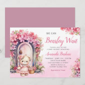 We kunnen bijna wachten Meisje roze Boho Baby show Kaart (Voorkant / Achterkant)