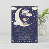 We kunnen bijna wachten Navy Gold Beer Baby Boy Sh Kaart (Staand voorkant)