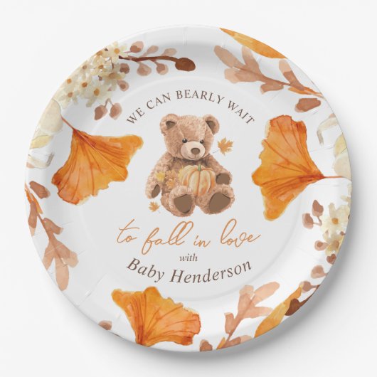 We kunnen bijna wachten om te Herfsten in Liefde B Papieren Bordje (Voorkant)