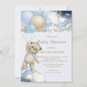 We kunnen bijna wachten op abstract blauw goud kaart (Voorkant)