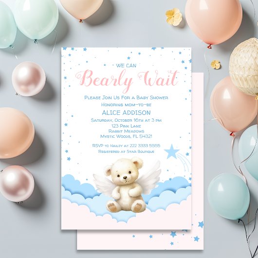 We kunnen bijna wachten op Angel Teddy Bear Pastel Kaart