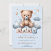 We kunnen bijna wachten op Baby Boy Shower Kaart (Voorkant)