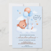 We kunnen bijna wachten op Baby Boy Shower Kaart (Voorkant)