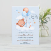 We kunnen bijna wachten op Baby Boy Shower Kaart (Staand voorkant)