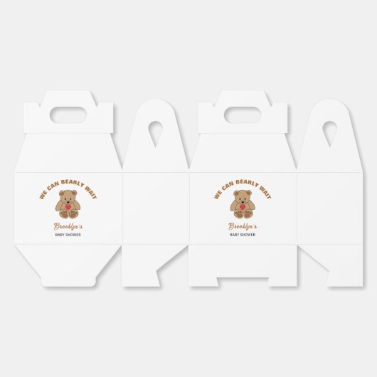 We kunnen bijna wachten op Baby shower bruin teddy Bedankdoosjes (Ongevouwen)