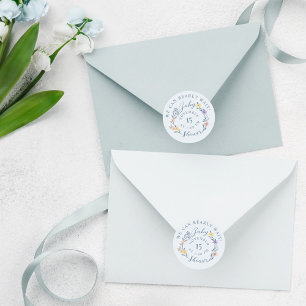 We kunnen bijna wachten op Baby shower Floral Wrea Ronde Sticker