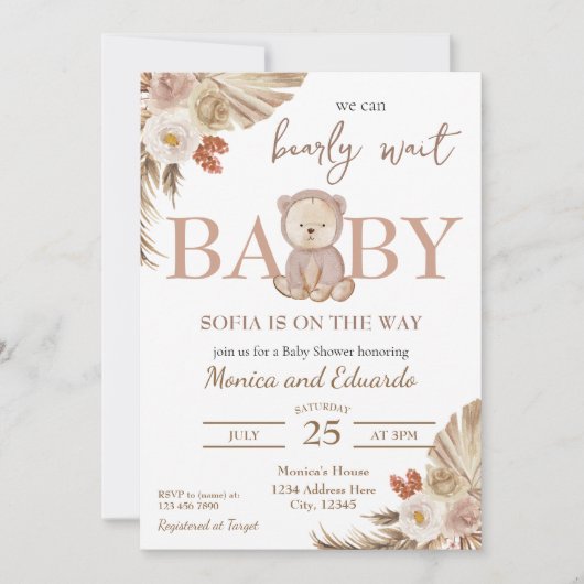 We kunnen bijna wachten op Baby shower Genderneutr Kaart (Voorkant)