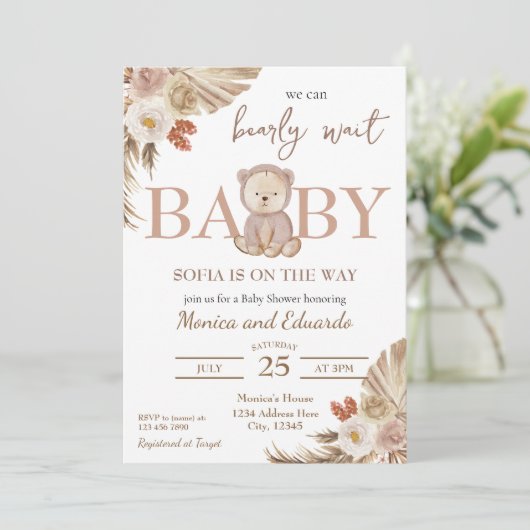 We kunnen bijna wachten op Baby shower Genderneutr Kaart (Staand voorkant)