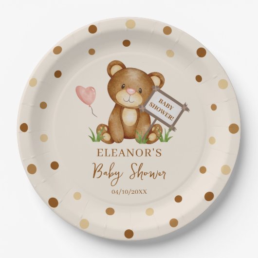 We kunnen bijna wachten op Baby shower papier Bord (Voorkant)