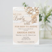 We kunnen bijna wachten op Baby shower uitnodiging (Staand voorkant)