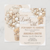 We kunnen bijna wachten op Baby shower uitnodiging (Voorkant / Achterkant)