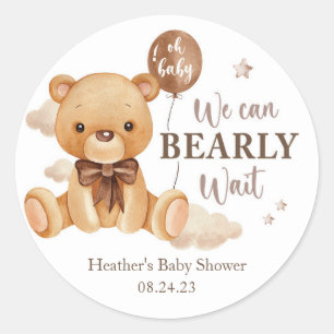 We kunnen bijna wachten op Baby shower voor Sticke Ronde Sticker