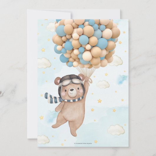 We kunnen bijna wachten op Beer Ballons Boy Baby s Kaart (Achterkant)