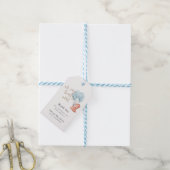We kunnen bijna wachten op Beer Blue Balloon Baby  Cadeaulabel (Met Touw)