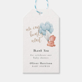 We kunnen bijna wachten op Beer Blue Balloon Baby Cadeaulabel