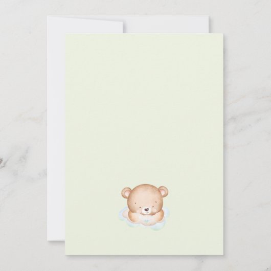 We kunnen bijna wachten op Beer Blue Green Boy Bab Kaart (Achterkant)