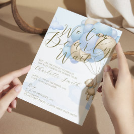 We kunnen bijna wachten op Beer Boy Baby shower ui Kaart