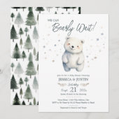 We kunnen bijna wachten op Beer Winter Baby shower Kaart (Voorkant / Achterkant)