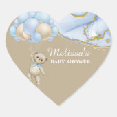 We kunnen bijna wachten op blauwe ballon cupcake t hart sticker (Voorkant)