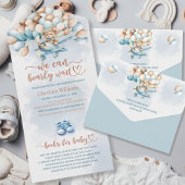 We kunnen bijna wachten op blauwe ballonnen Teddy  All In One Uitnodiging