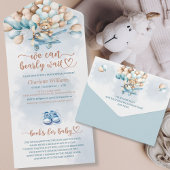 We kunnen bijna wachten op blauwe ballonnen Teddy  All In One Uitnodiging