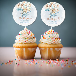 We kunnen bijna wachten op Blue Balloons Baby show Ronde Sticker